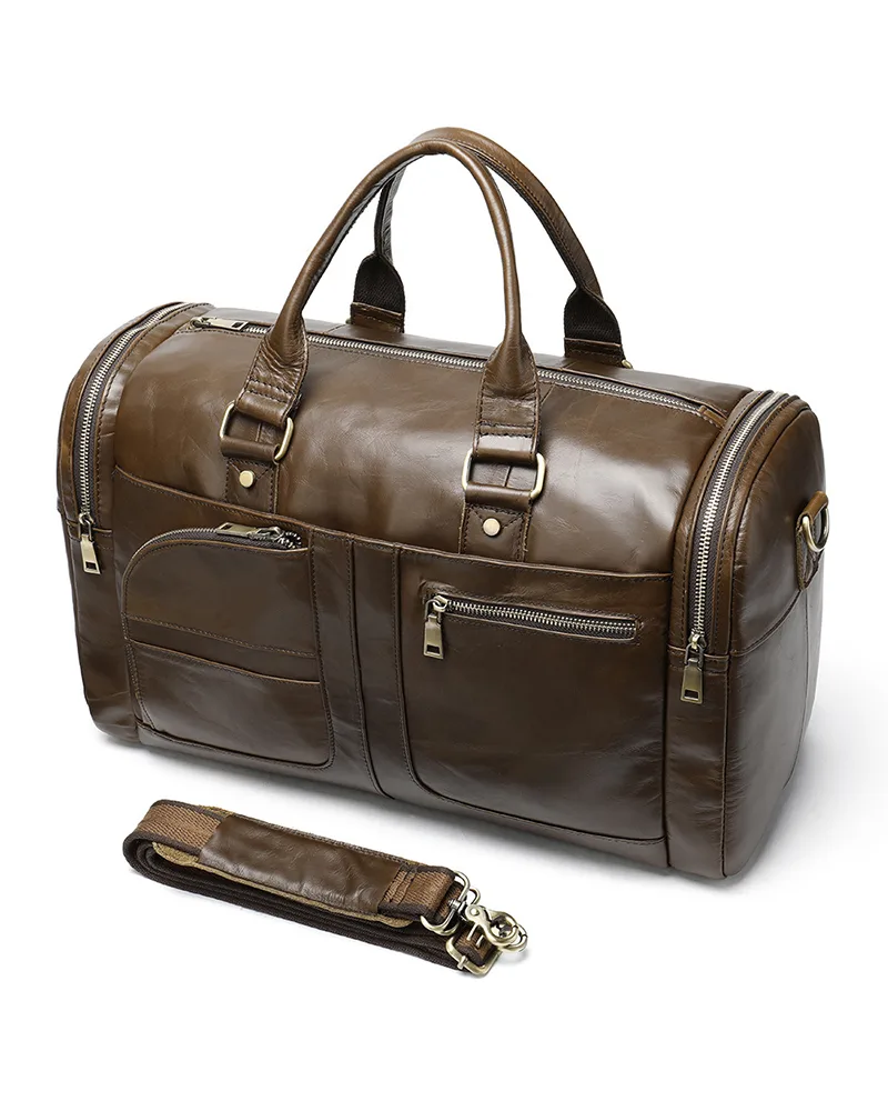 Multi Zip Pocket Rustic Duffel Bag