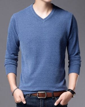 1623988605466.jpg Comfort Blend V-neck Long-Sleeved Shirt