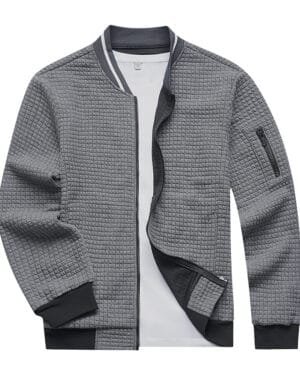 Casual Waffle Weave  Bomber Jacket