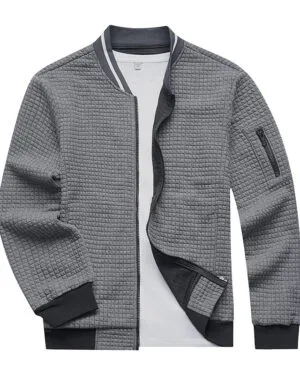 Casual Waffle Weave  Bomber Jacket