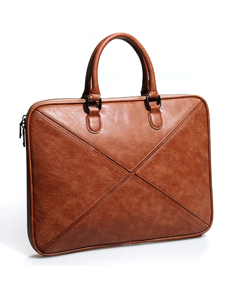 Slim Form Soft Shell Leather Briefcase